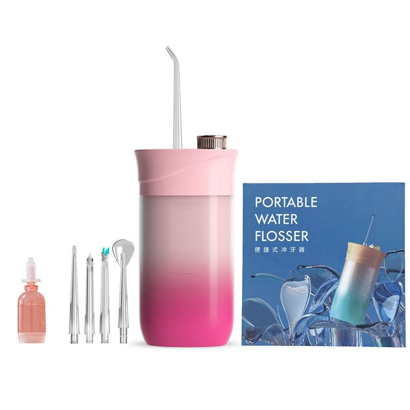 Home Oral Irrigator Dental Portable Water Flosser Tips USB Rechargeable 200 ML Water Tank Flosser Irrigator For Cleaning Teeth - Mubimart