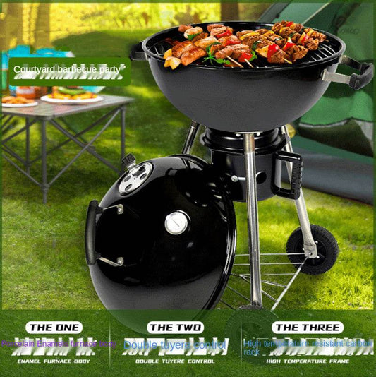 Home Outdoor BBQ Grill Portable Grill 3.5 Inch Charcoal Grill Heat Resistant Pressure Resistant Grill - Mubimart