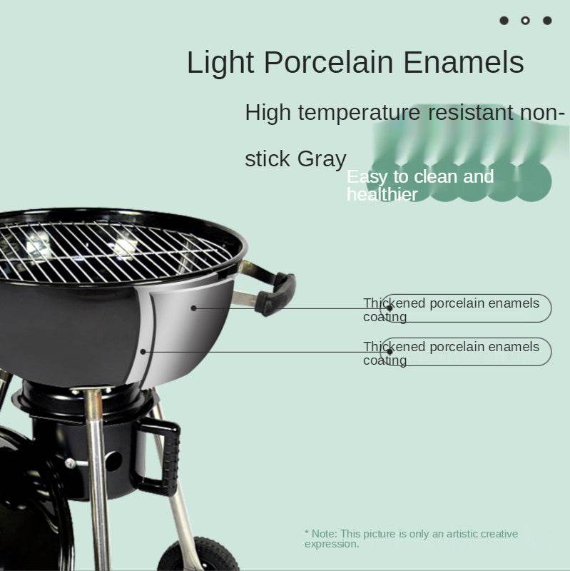 Home Outdoor BBQ Grill Portable Grill 3.5 Inch Charcoal Grill Heat Resistant Pressure Resistant Grill - Mubimart