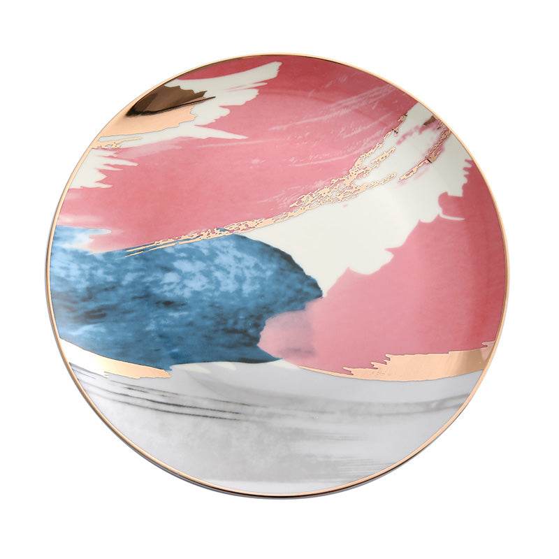 Home Steak Plate Salad Plate Colorful Cloud Plate - Mubimart