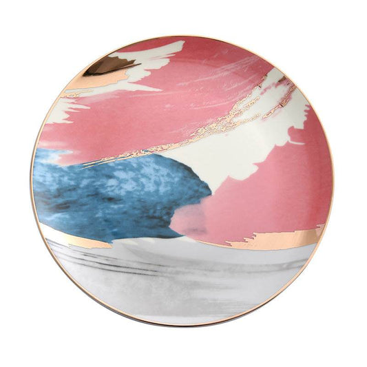 Home Steak Plate Salad Plate Colorful Cloud Plate - Mubimart