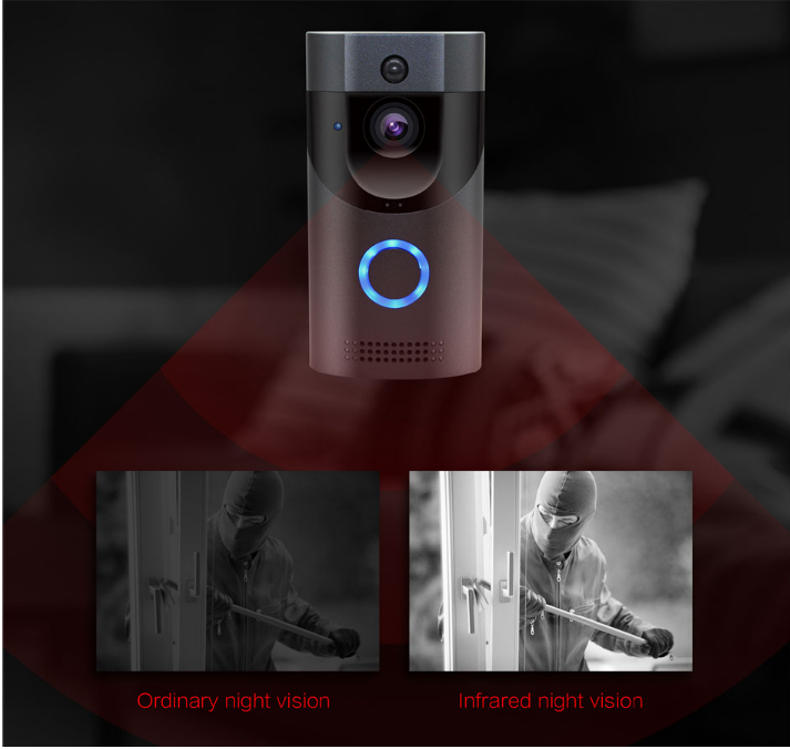 Home alarm smart wifi video doorbell wireless video intercom doorbell mobile phone remote video sea H1 program - Mubimart -  