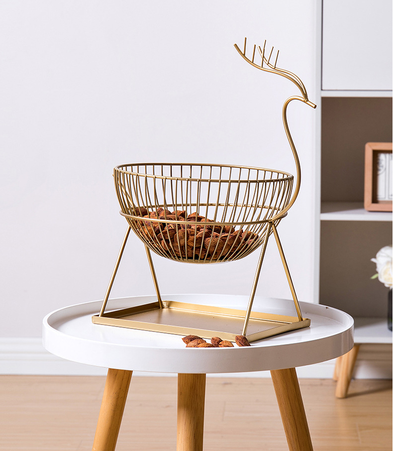 Homeware Creative Living Room Nordic Fruit Plate Basket Storage Basket Iron Art - Mubimart -  