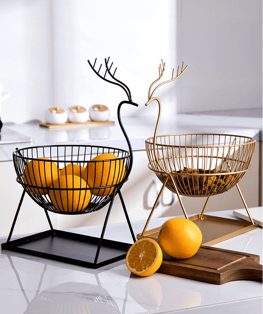 Homeware Creative Living Room Nordic Fruit Plate Basket Storage Basket Iron Art - Mubimart