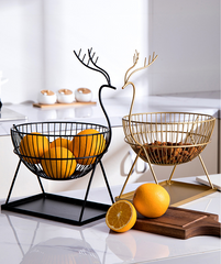 Homeware Creative Living Room Nordic Fruit Plate Basket Storage Basket Iron Art - Mubimart - Metal basket 