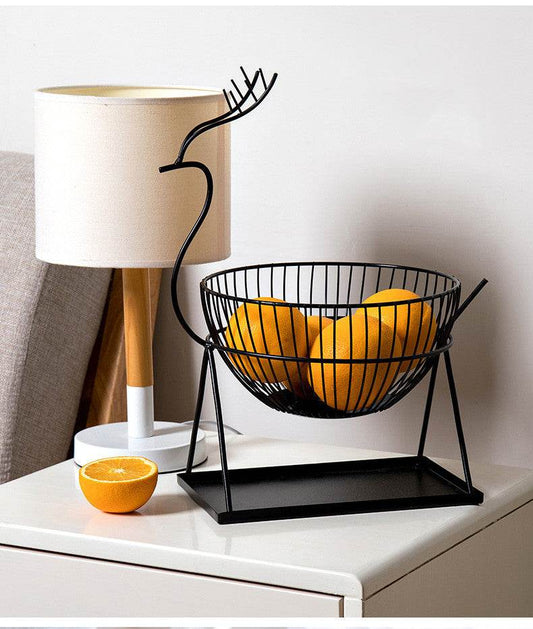 Homeware Creative Living Room Nordic Fruit Plate Basket Storage Basket Iron Art - Mubimart