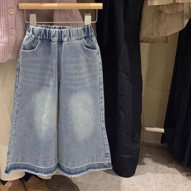 Hooded Sweater Outerwear Baby Girl Jeans Two-piece Set - Mubimart