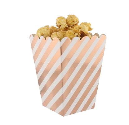 Hot Rose Gold Hexagonal Striped Paper Plate Paper Cup - Mubimart