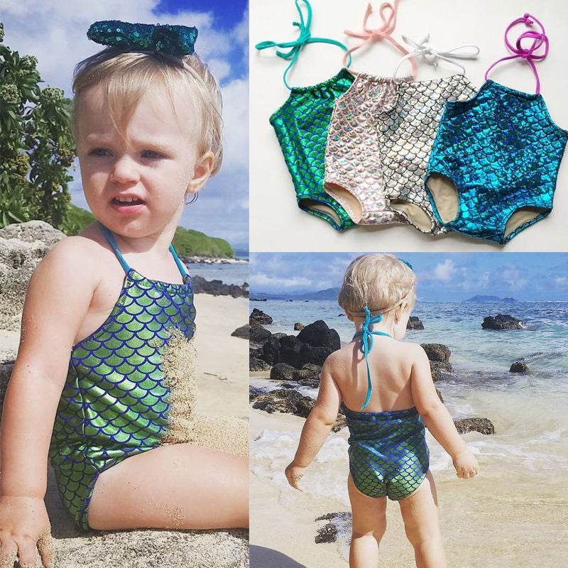 Hot Selling Mermaid One Piece Swimsuit Baby Girl Bikini New - Mubimart