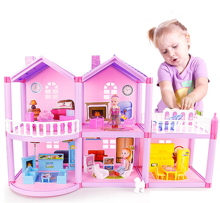 House Doll House Villa DIY Assembled House - Mubimart - Doll House 