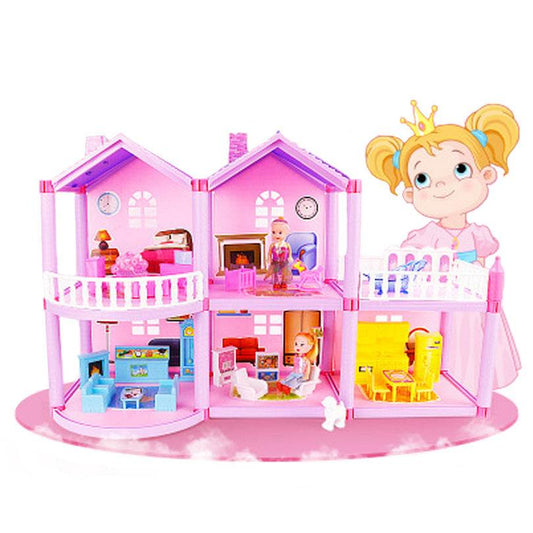 House Doll House Villa DIY Assembled House - Mubimart