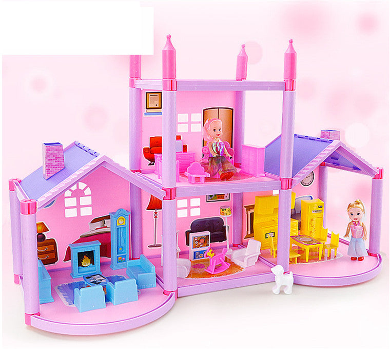 House Doll House Villa DIY Assembled House - Mubimart -  