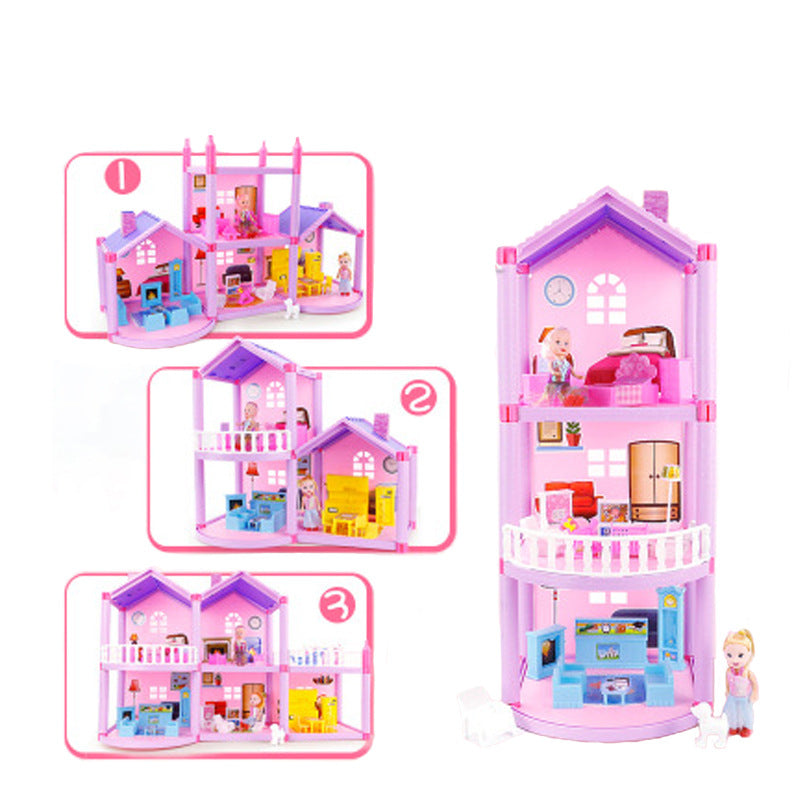 House Doll House Villa DIY Assembled House - Mubimart -  