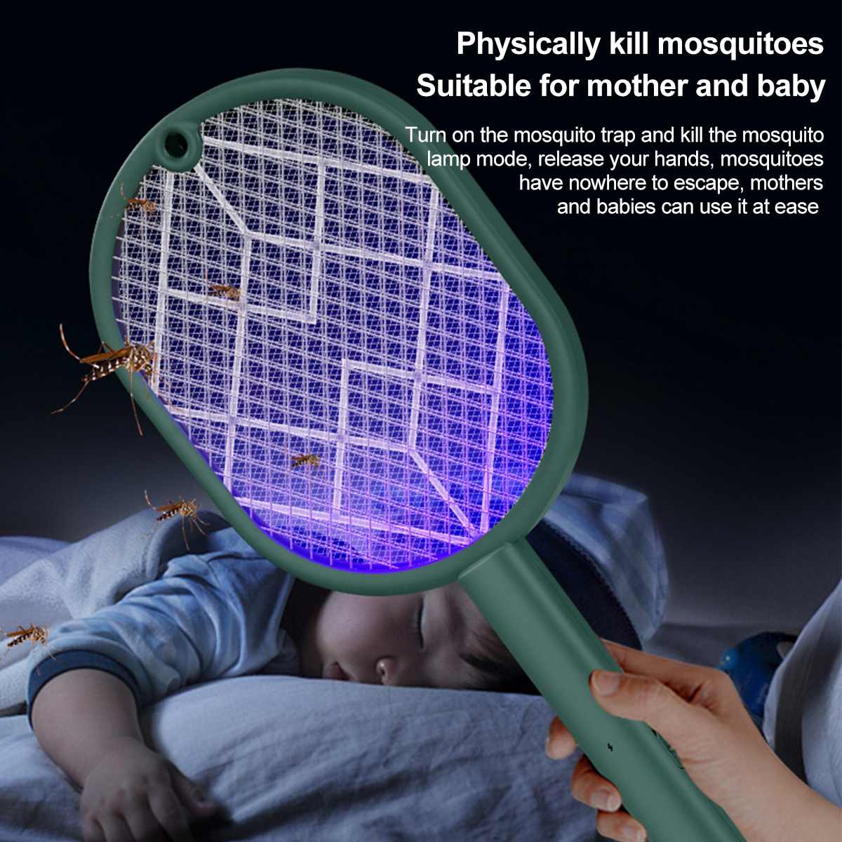 Household 2-in-1 Electric Mosquito Swatter Violet Mosquito Killer Lamp - Mubimart -  