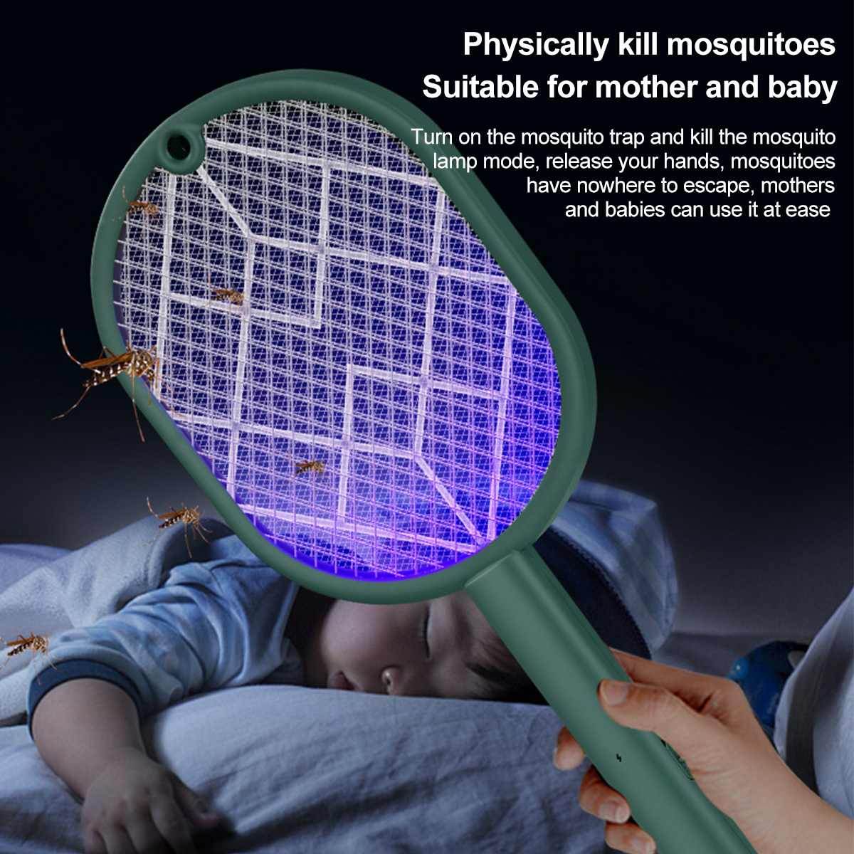 Household 2-in-1 Electric Mosquito Swatter Violet Mosquito Killer Lamp - Mubimart