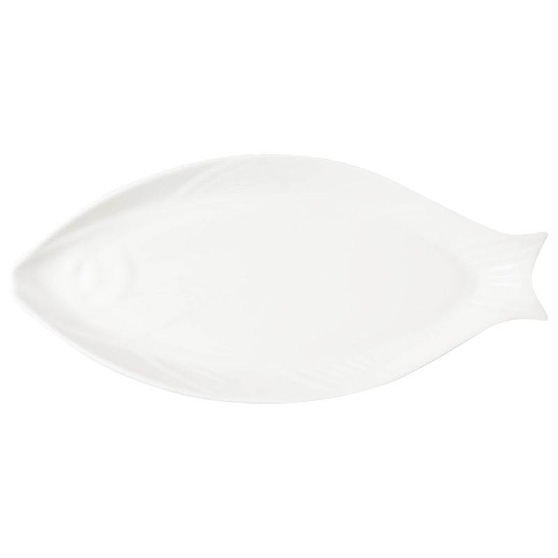 Household Ceramic Fish Plate Simple White - Mubimart