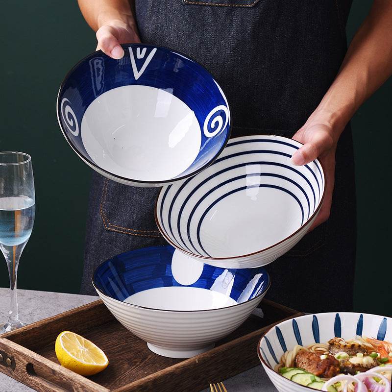 Household Ceramic Soup Large Bowl - Mubimart