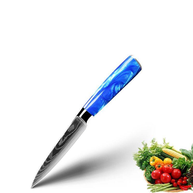 Household Chef Knife Knife Set With Light Blue Resin Handle - Mubimart