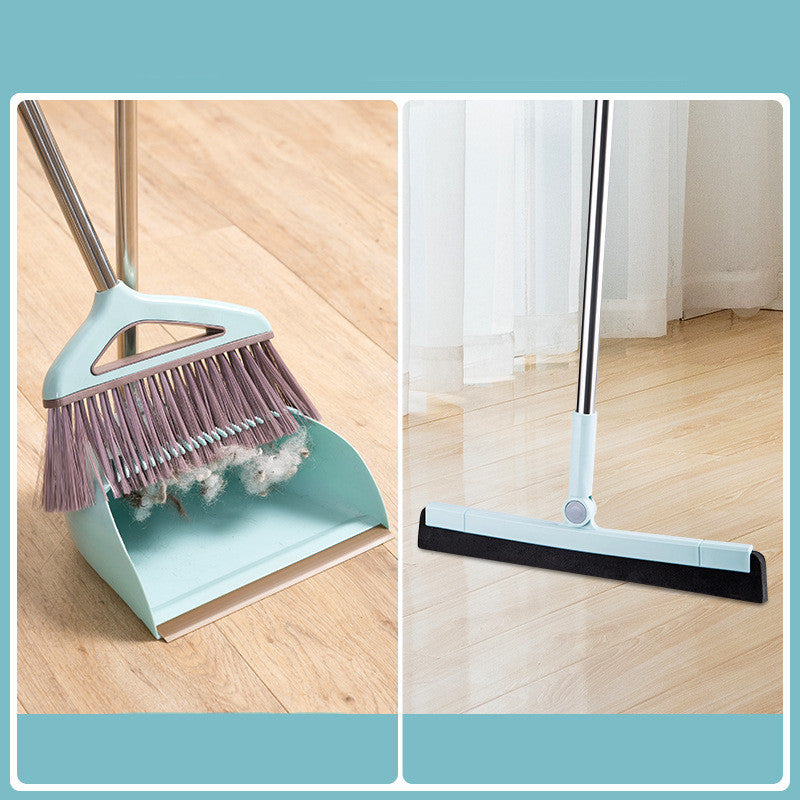 Household Cleaning Tool With Broom And Dustpan Set With Scraping Teeth - Mubimart -  