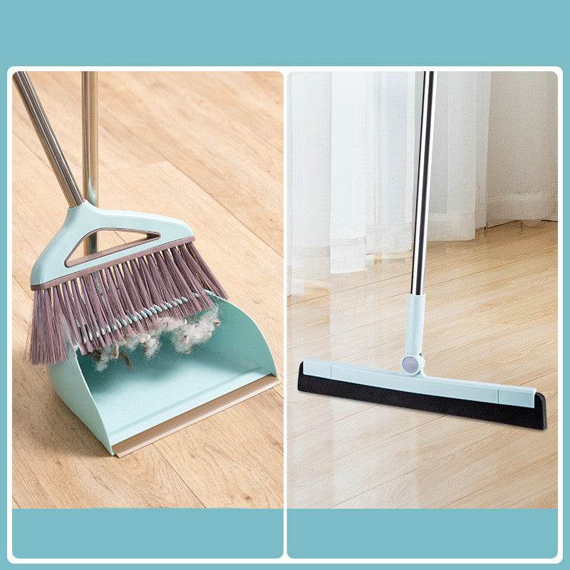 Household Cleaning Tool With Broom And Dustpan Set With Scraping Teeth - Mubimart