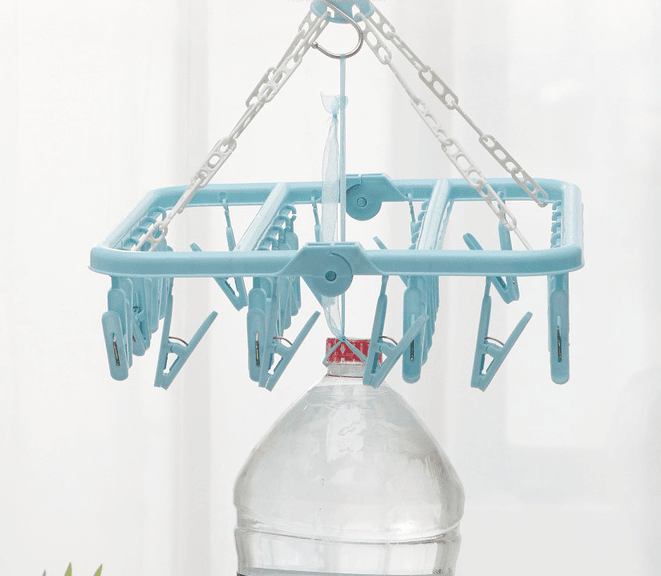 Household Clothespins Can Be Folded 32 Clips, Socks Hangers, Inner Clothes Hangers, Baby Clothes Hangers, Strong Windproof Clothespins - Mubimart