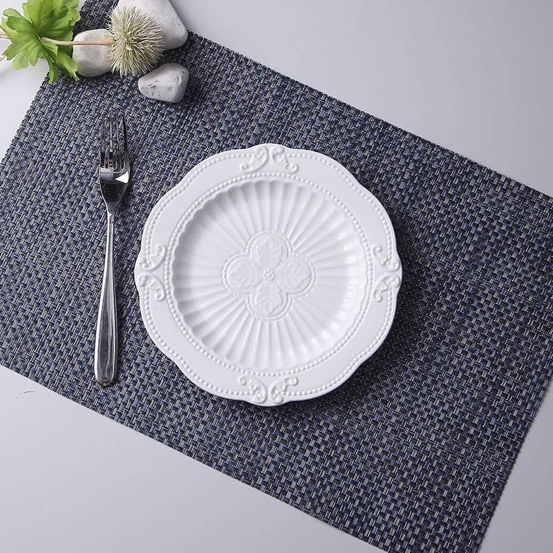 Household European Pure White Dessert Plate Water Fruit Plate - Mubimart