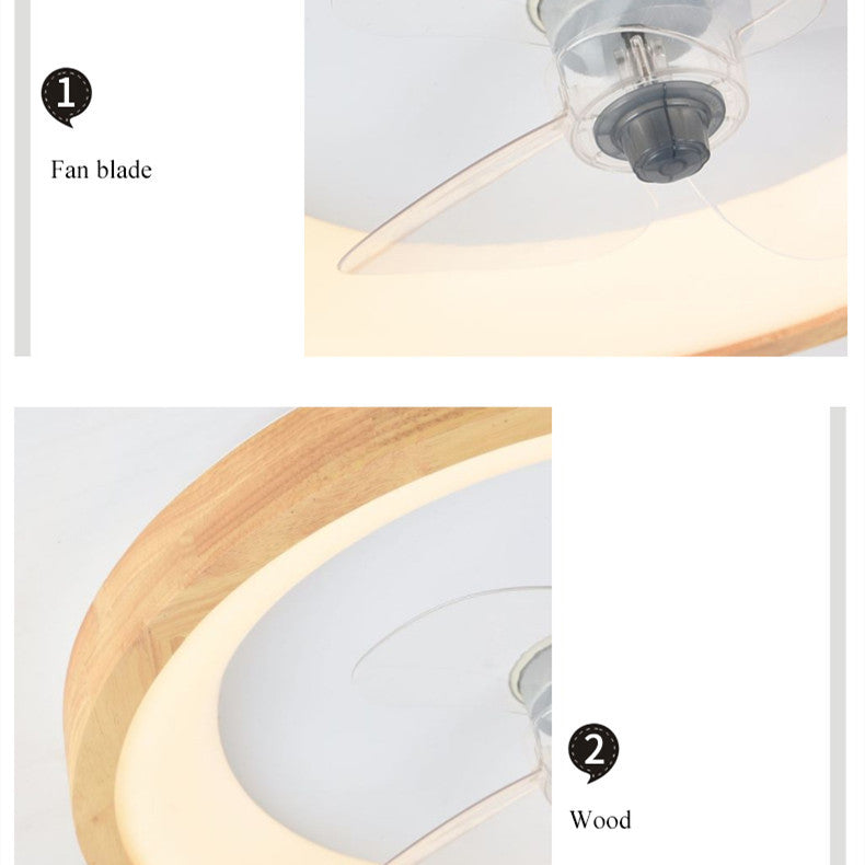 Household Fan Nordic Log Ceiling Lamp - Mubimart -  