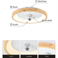 Household Fan Nordic Log Ceiling Lamp - Mubimart -  