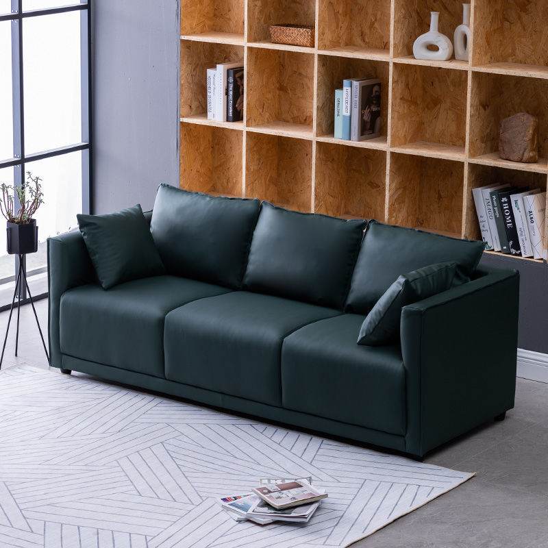 Household Fashion Simple Solid Colour PU Sofa - Mubimart