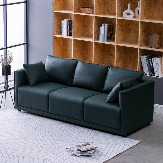 Household Fashion Simple Solid Colour PU Sofa - Mubimart
