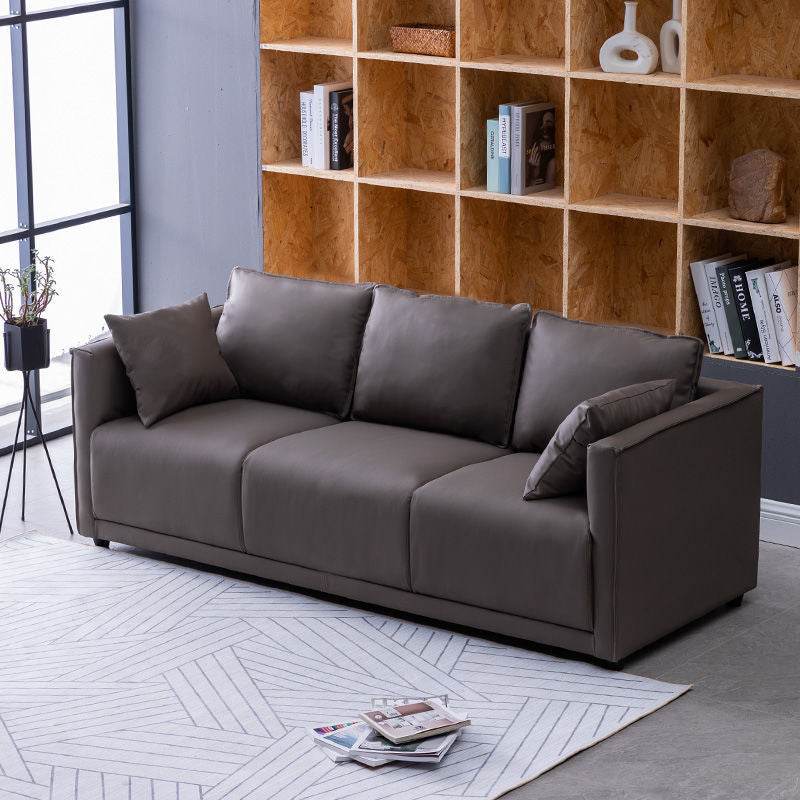 Household Fashion Simple Solid Colour PU Sofa - Mubimart