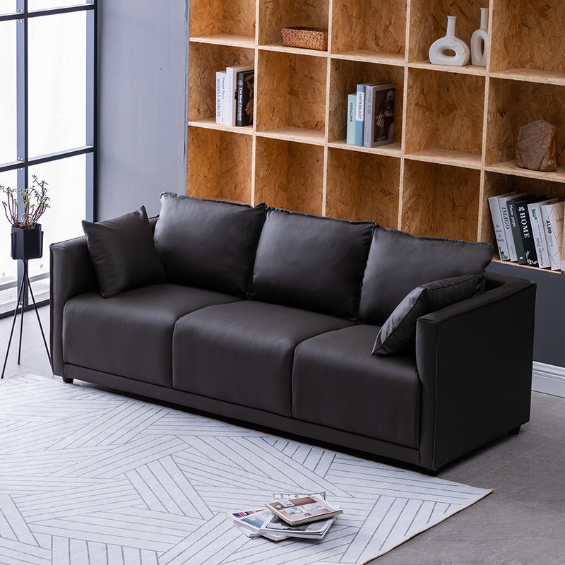 Household Fashion Simple Solid Colour PU Sofa - Mubimart - Sofa 