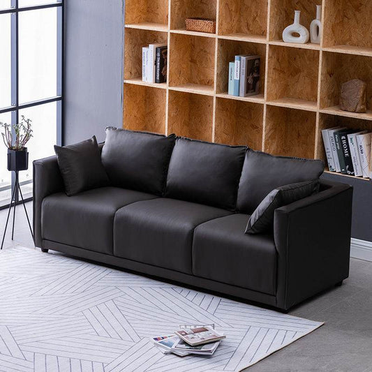 Household Fashion Simple Solid Colour PU Sofa - Mubimart