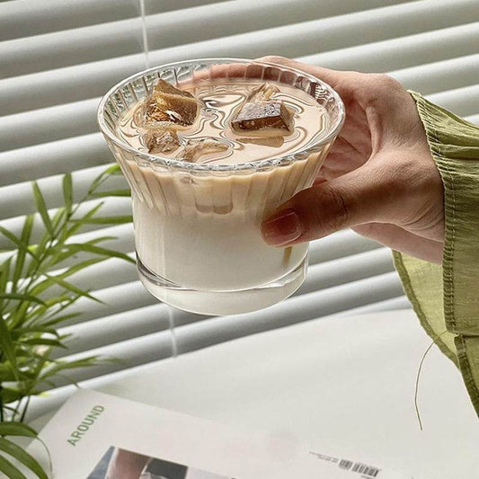 Household Flower Glass Coffee Mug - Mubimart