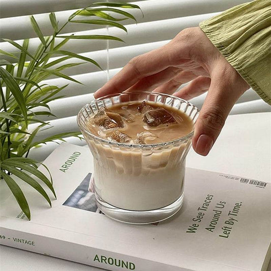 Household Flower Glass Coffee Mug - Mubimart