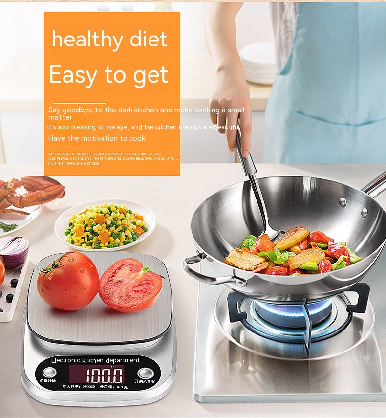 Household Food Kitchen Electronic Scale Stainless Steel - Mubimart -  