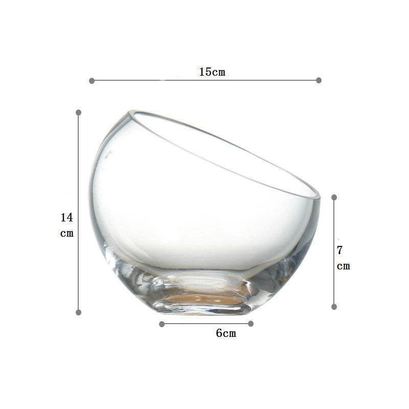 Household Fruit Salad Bowl Glass Bevel Mouth - Mubimart