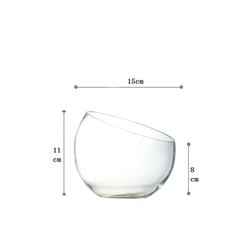 Household Fruit Salad Bowl Glass Bevel Mouth - Mubimart