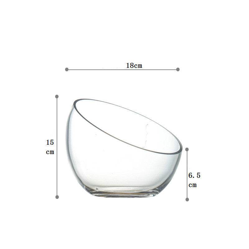 Household Fruit Salad Bowl Glass Bevel Mouth - Mubimart