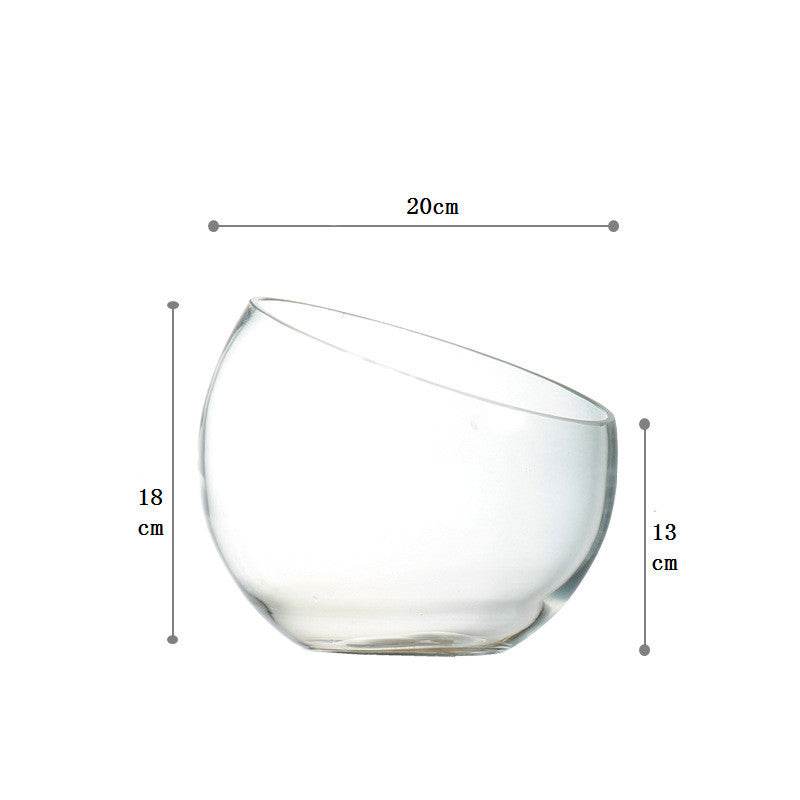 Household Fruit Salad Bowl Glass Bevel Mouth - Mubimart