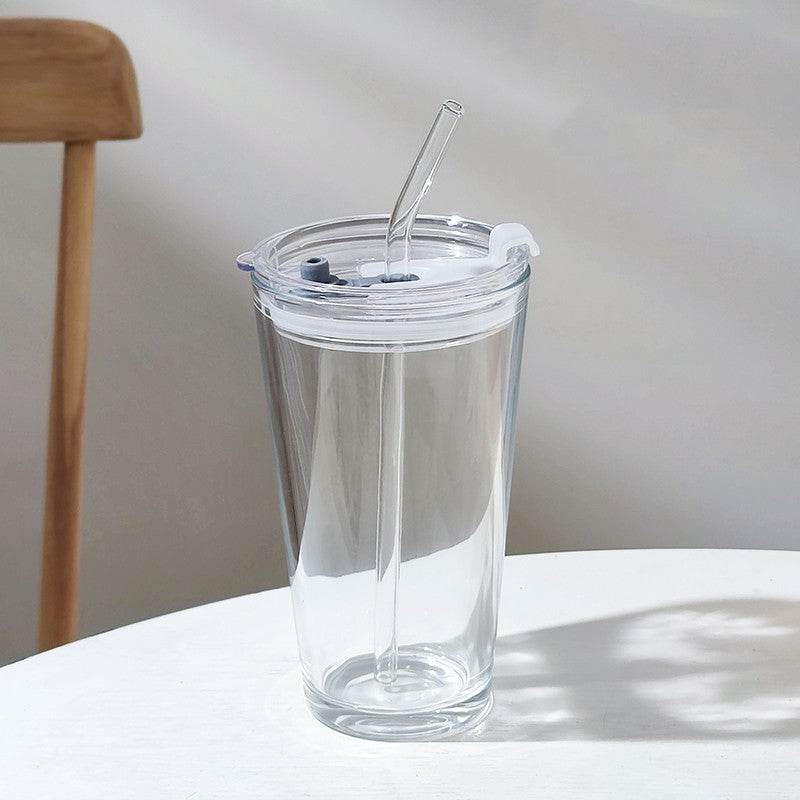 Household Glass Water Cup With Lid - Mubimart