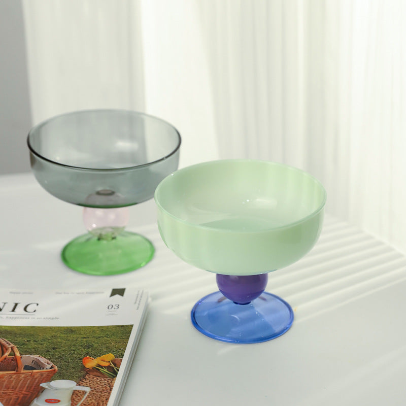 Household Heat-resistant Colored Glass Bowl - Mubimart - Glass bowl 