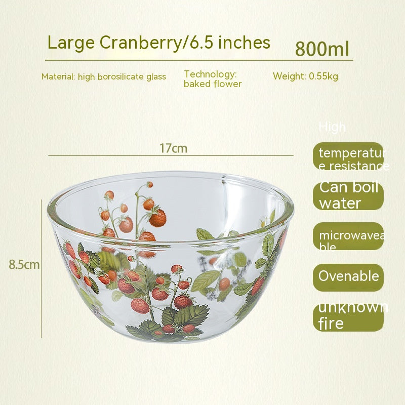 Household High Temperature Resistant Pattern Glass Bowl - Mubimart -  