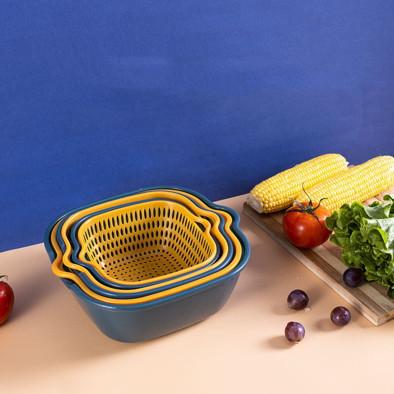 Household Kitchen Multifunctional Plastic Drain Basket - Mubimart - Plastic basket 