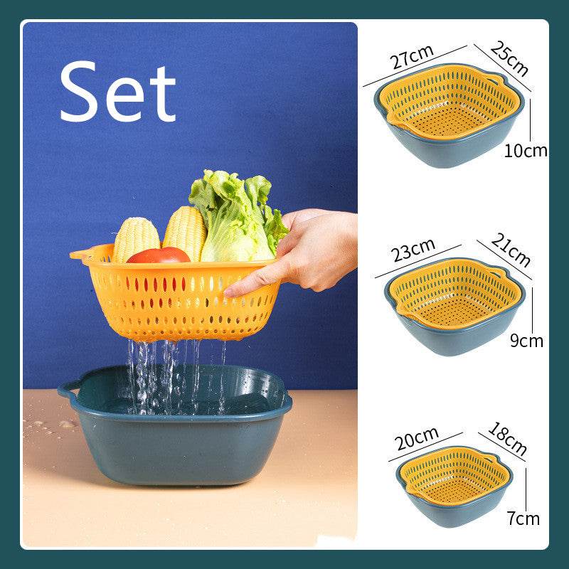 Household Kitchen Multifunctional Plastic Drain Basket - Mubimart