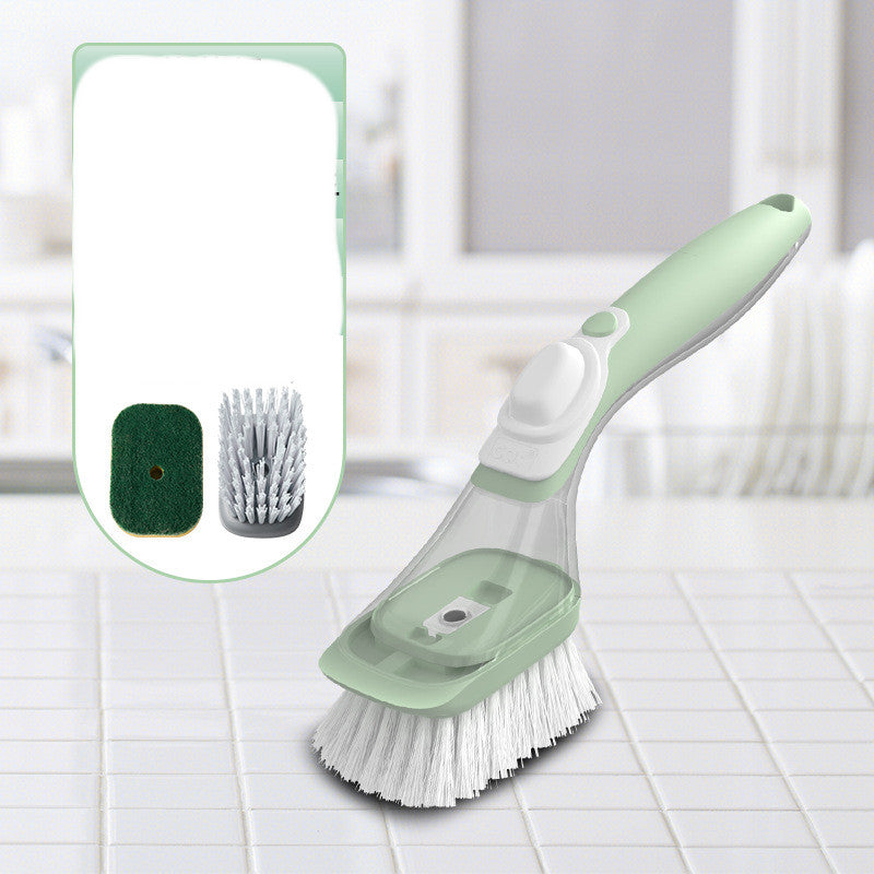 Household Long Handle Multi-function Liquid Pot Dish Brush - Mubimart -  