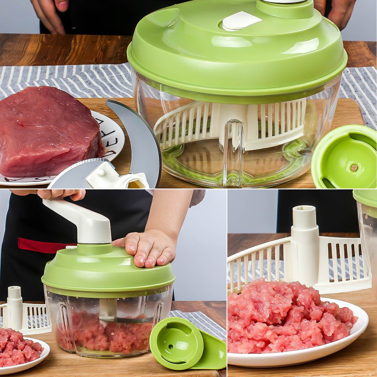 Household Manual Meat Grinder Dumpling Stuffing Kitchen Hand Mixer - Mubimart