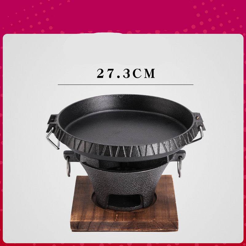 Household Non-Stick Barbecue Plate Old-Fashioned Tea-Making Charcoal Grill Grill - Mubimart