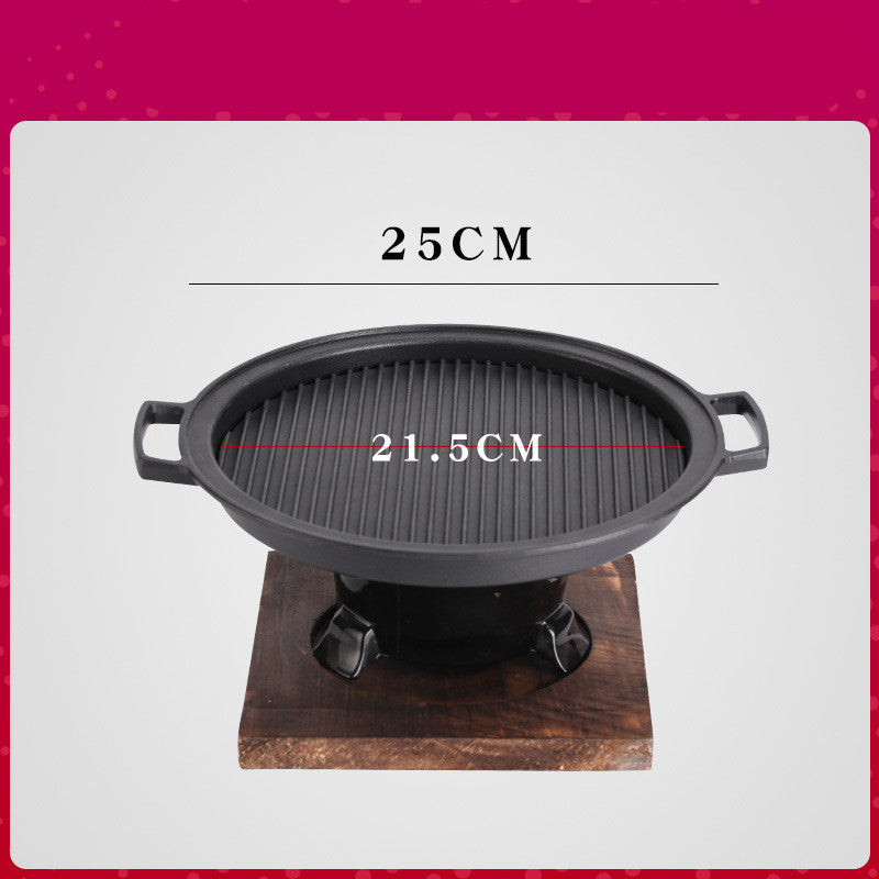 Household Non-Stick Barbecue Plate Old-Fashioned Tea-Making Charcoal Grill Grill - Mubimart -  