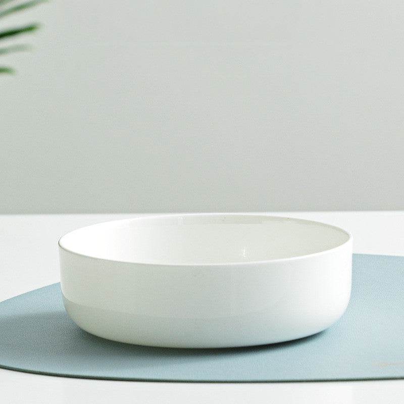 Household Pure White Simple Bone China Tableware Plate - Mubimart